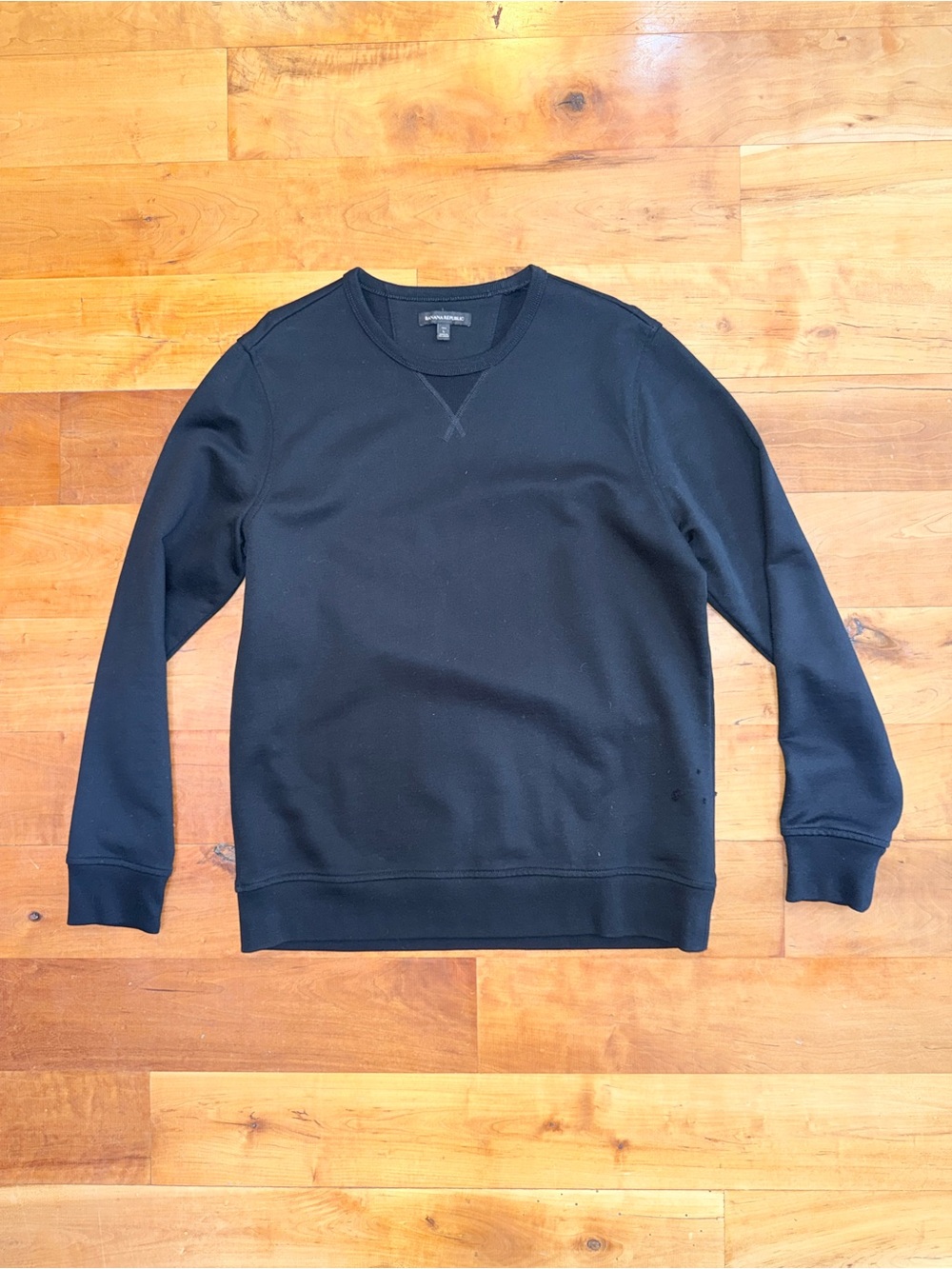 Banana Republic French Terry Sweatshirt Crew - Black Large Tall